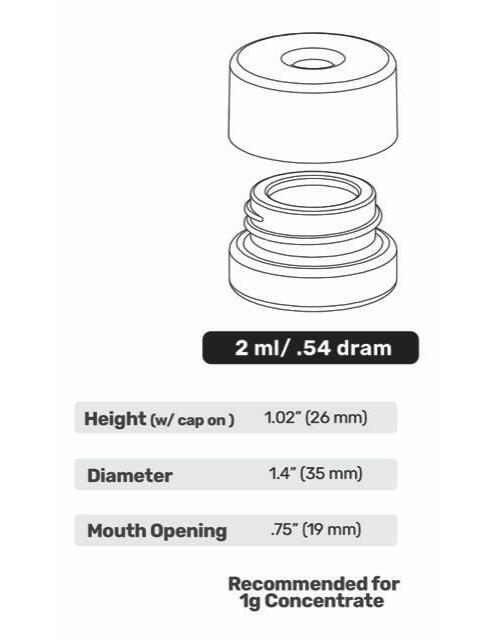 Single Pop-Vac 2ml Glass Concentrate CR Jar, Vacuum Seal Container for Herb