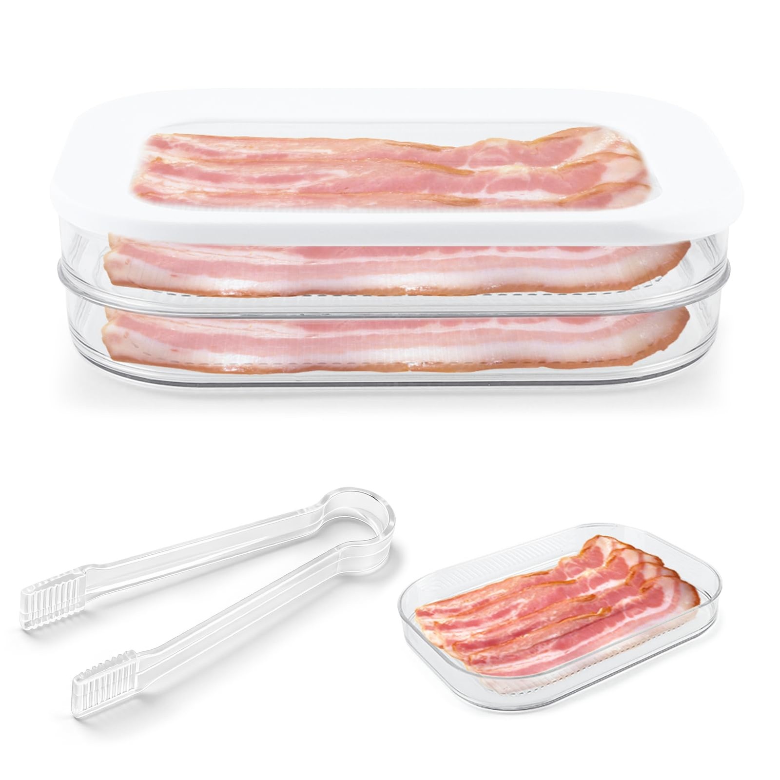 Deli Meat Container for Fridge, 3-Tier Stackable Clear Cold Cuts Storage Cont…