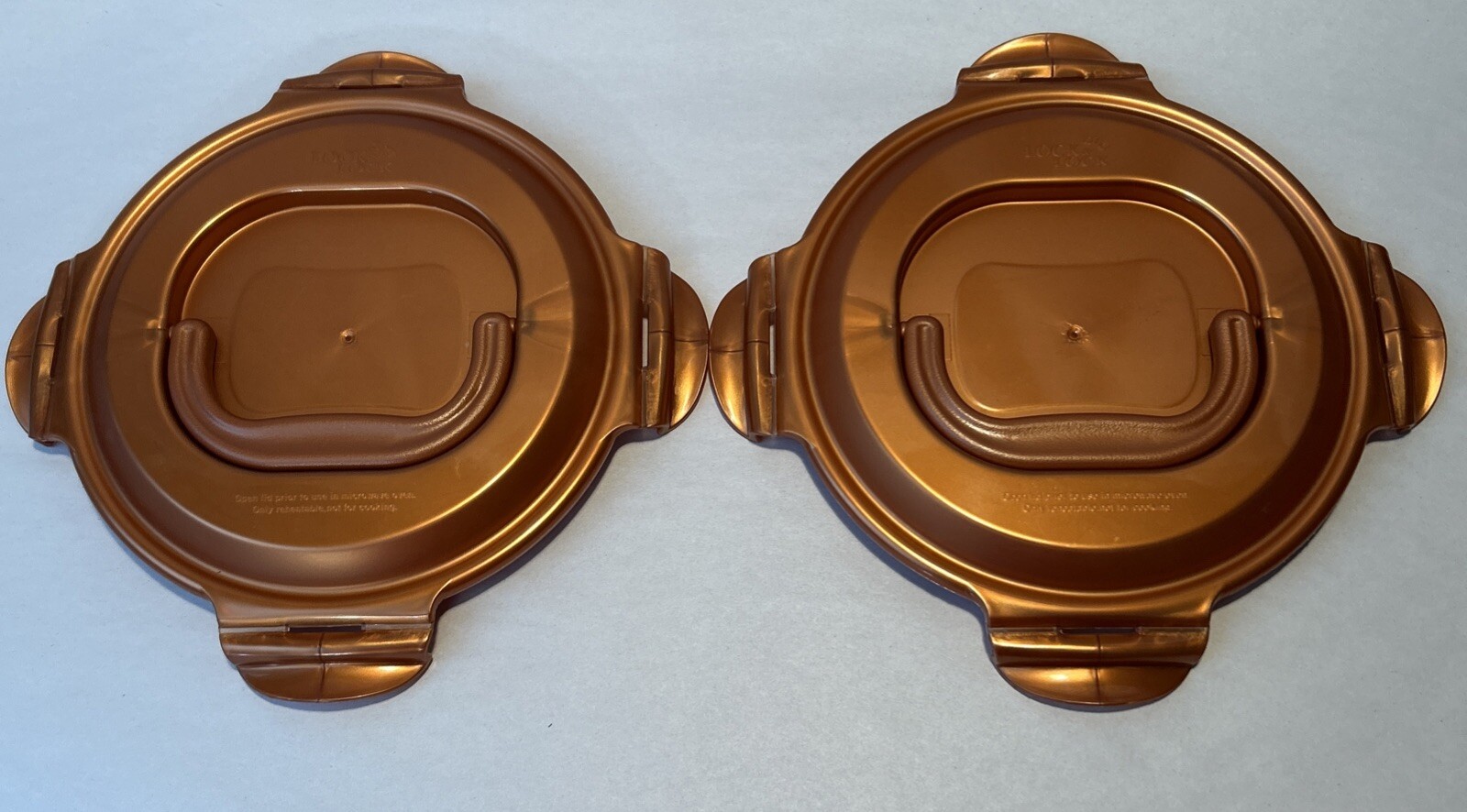 2 Lock & Lock Brand 7 3/4″ x 7 3/4″ Lids w Handles-Snap Lock Closed Excellent