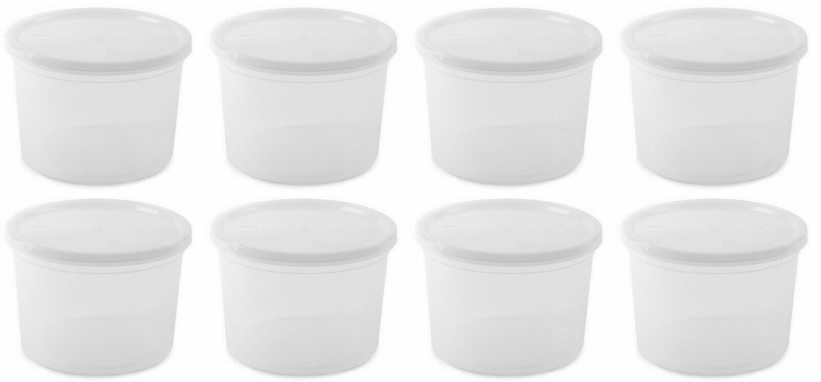 64 oz Deli Food Containers w/ Lids For Soups Microwave Freezable – 8 Pack
