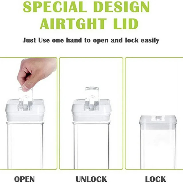 7 Pcs Airtight Food Storage Containers, BPA Free Plastic w/ 10 Labels & 1 Marker