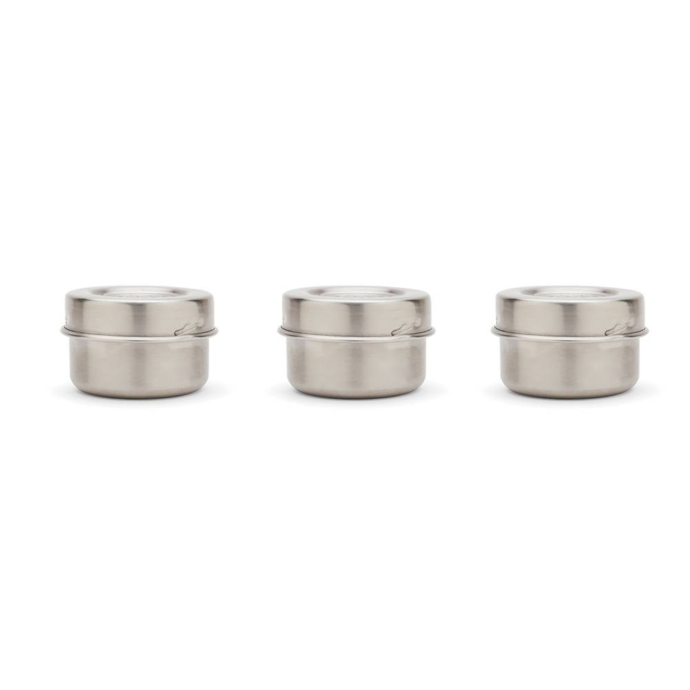 Fox Run 20804 Stainless Steel Condiment Containers with Lids Set of 3