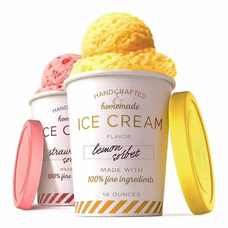 Stock Your Home Ice Cream Containers 16 oz 2 Pack