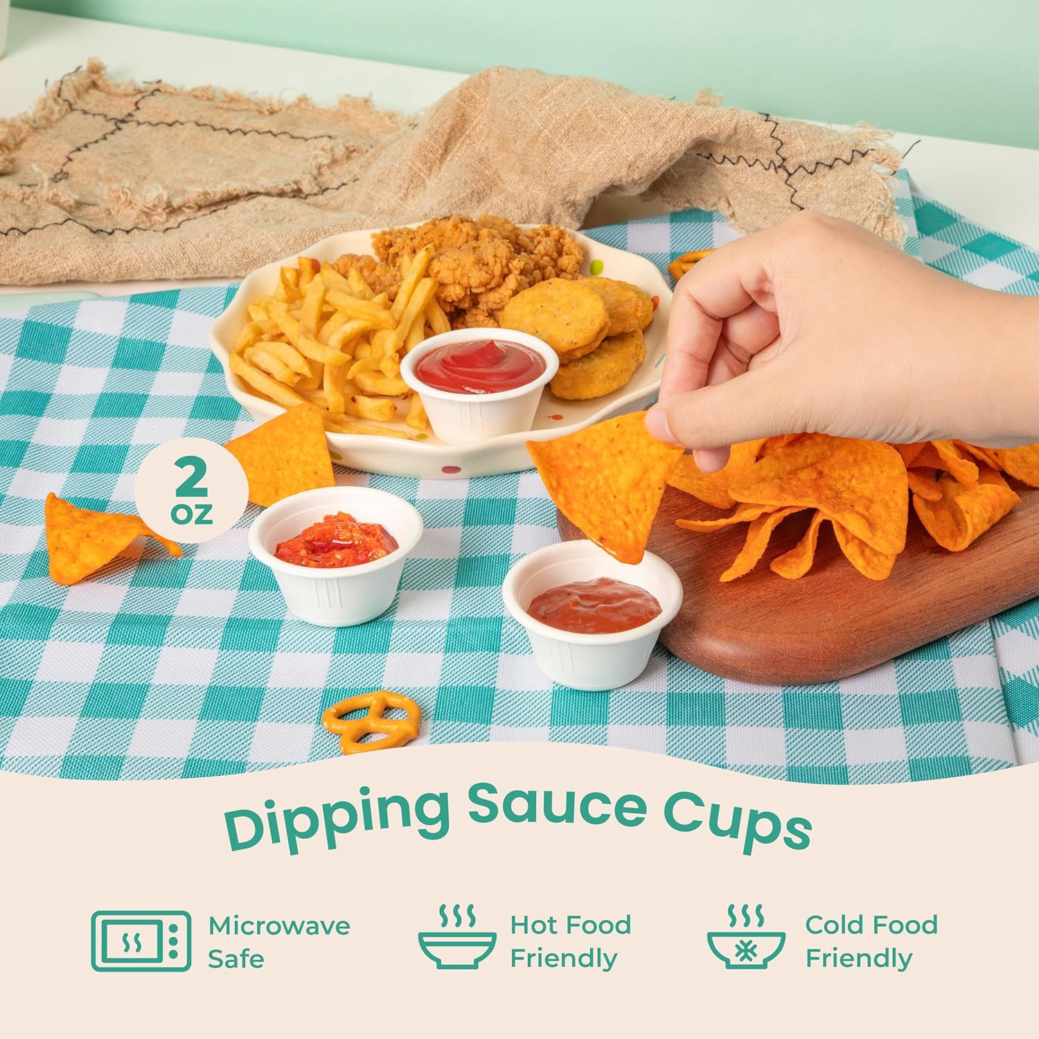 [100 Pack] 2 Oz Compostable Disposable Condiment & Sample Cups, Biodegradable Ba