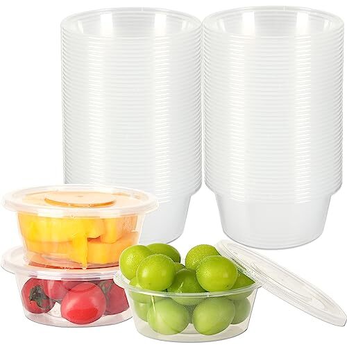 40 Pack 8oz Small Plastic Containers with Lids for Slime Foam Ball Storage