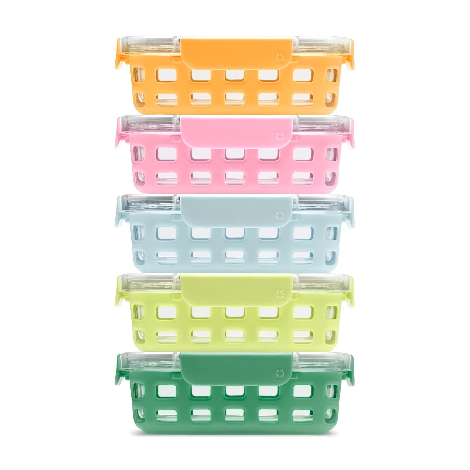 Ello Duraglass 3.4 Cup Meal Prep Sets 10Pc, 5 Pack Set Glass Food Storage Con…