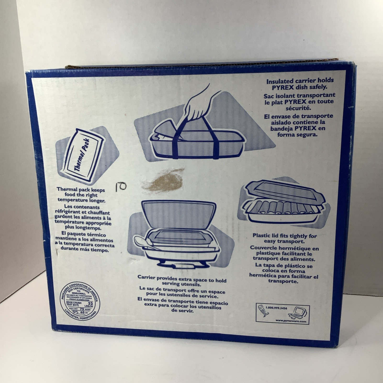 NIB Pyrex Portables 2.5qt Insulated Food Carrier Set NEW in Box 4 Piece Set