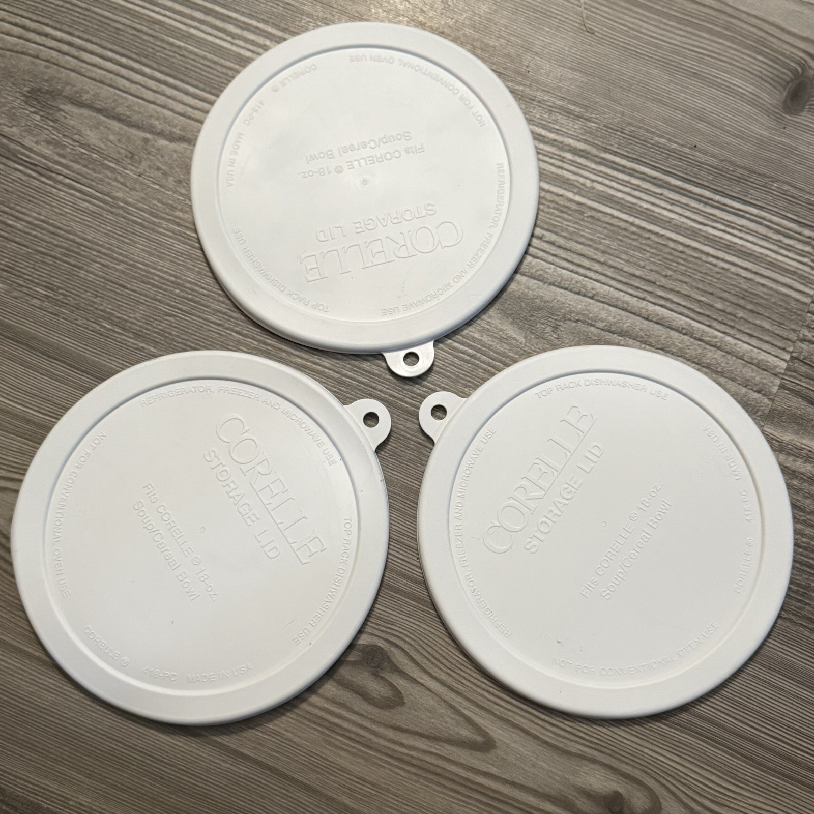 Corelle Plastic Storage Lids for 18 oz Soup/Cereal Bowl 418-PC 6-1/4″ Set Of 3