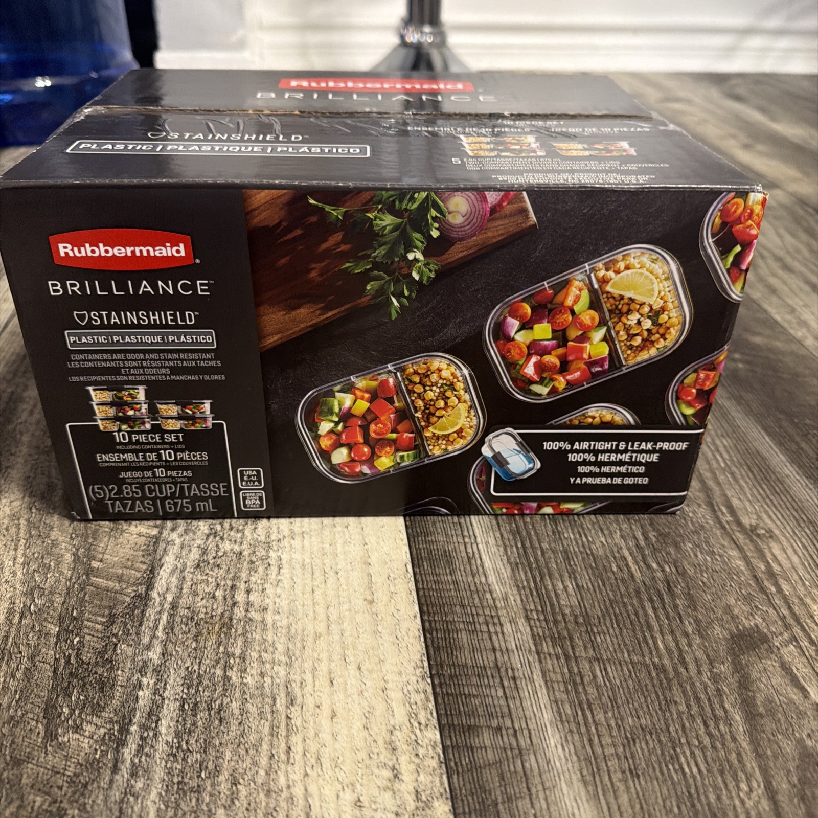 Rubbermaid Brilliance Stainshield Plastic Containers, 10-Piece Set