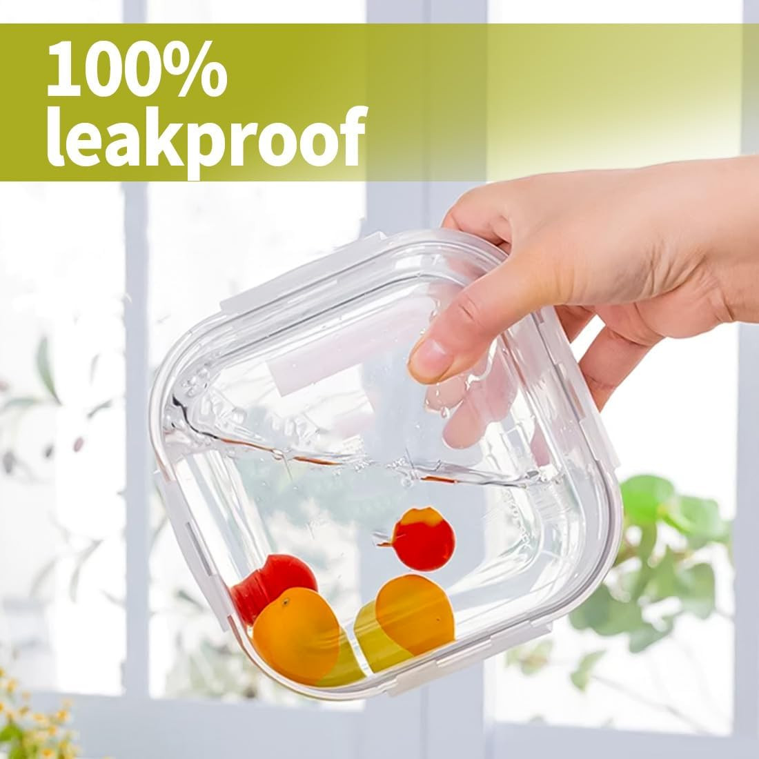16OZ Square Glass Meal Prep Containers with Lids, 2 Cup Square Food Storage Cont