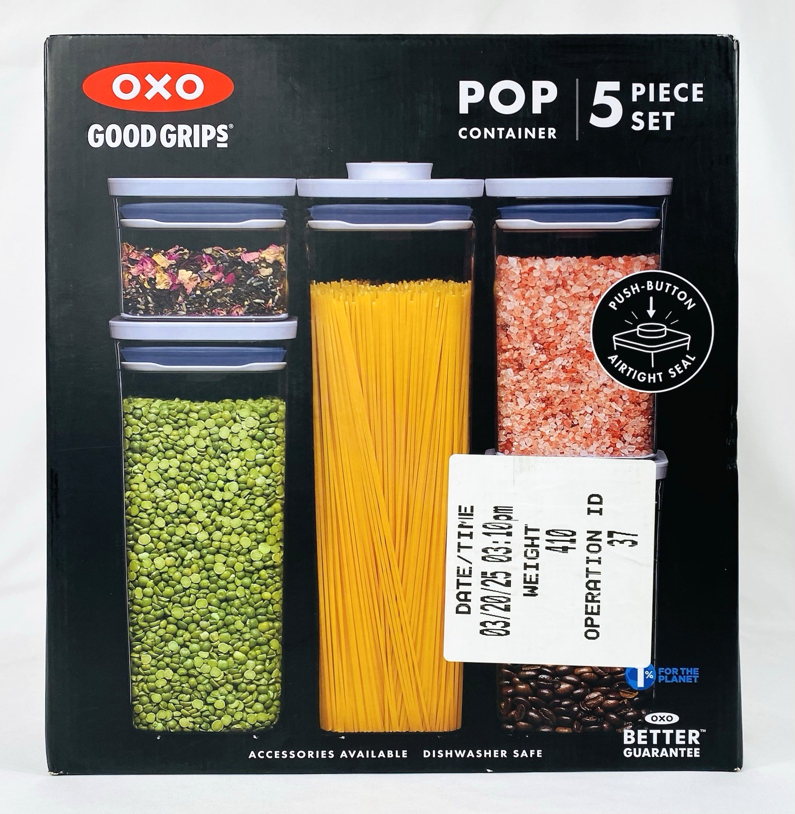 OXO Good Grips 5-Piece Airtight POP Container Set – White/Clear – NEW*