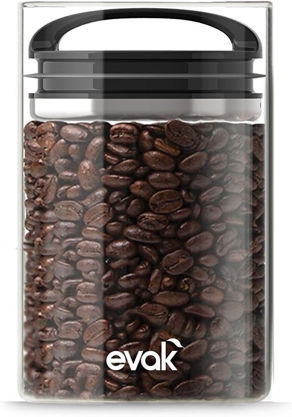 Evak Compact Airtight Glass Storage Canister, Medium (6” x 3.75″, 24oz) –