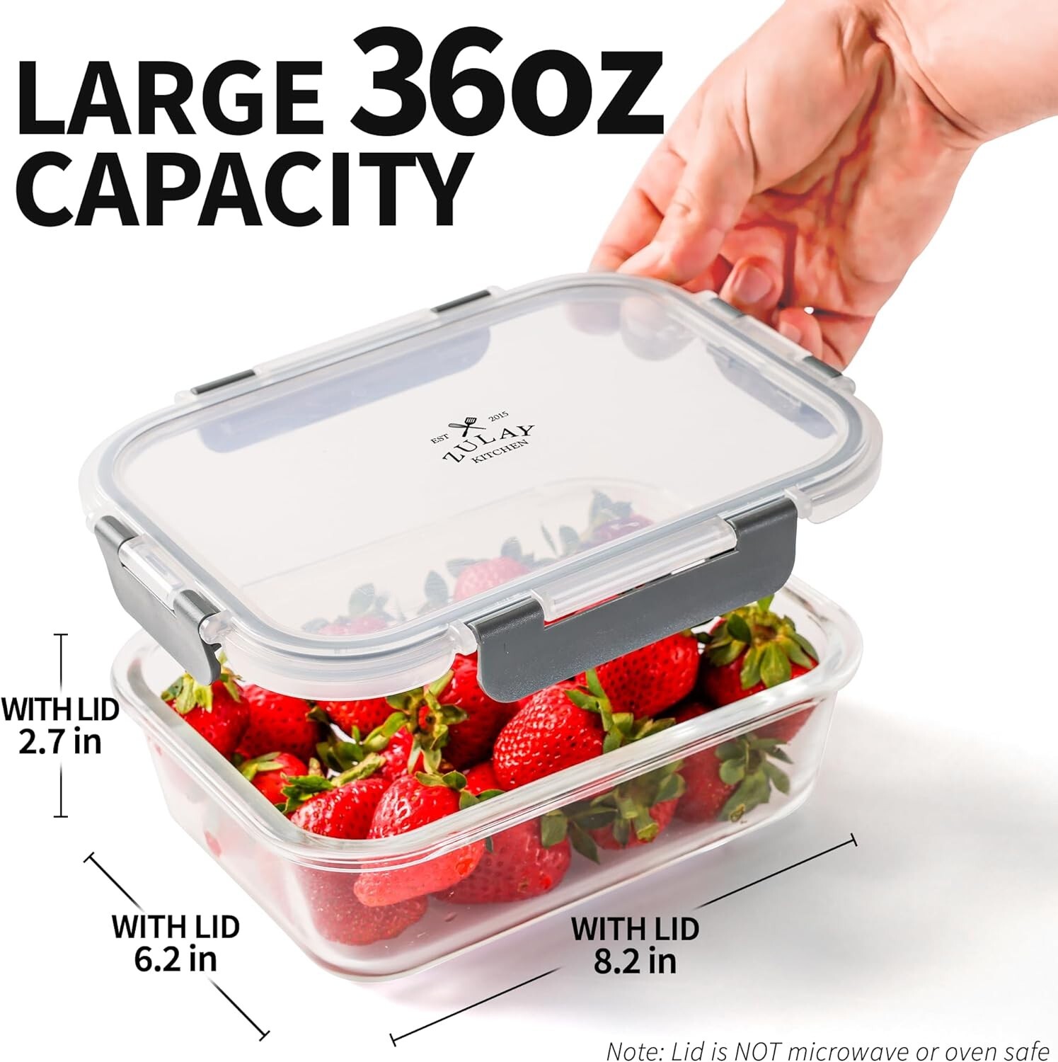 Versatile Gray Glass Meal Prep Containers – 5 Pack, Dishwasher Safe & BPA Free