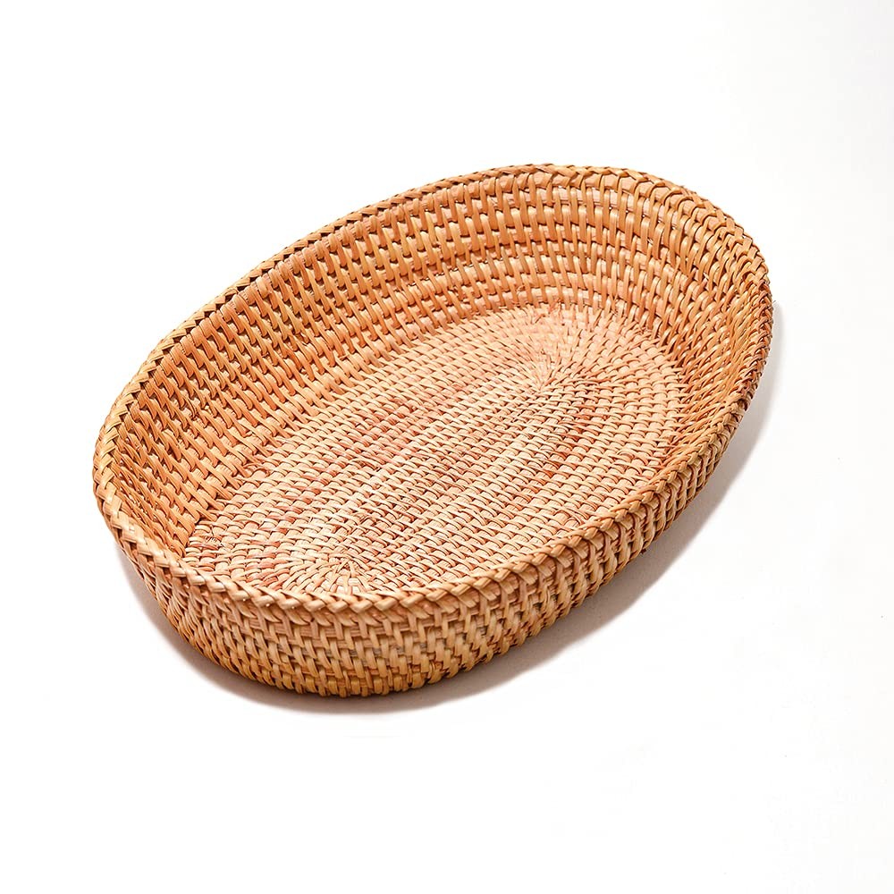 12.6 Inch Woven Bread Basket Fruit Basket for Kitchen Counter Wicker Handmade…