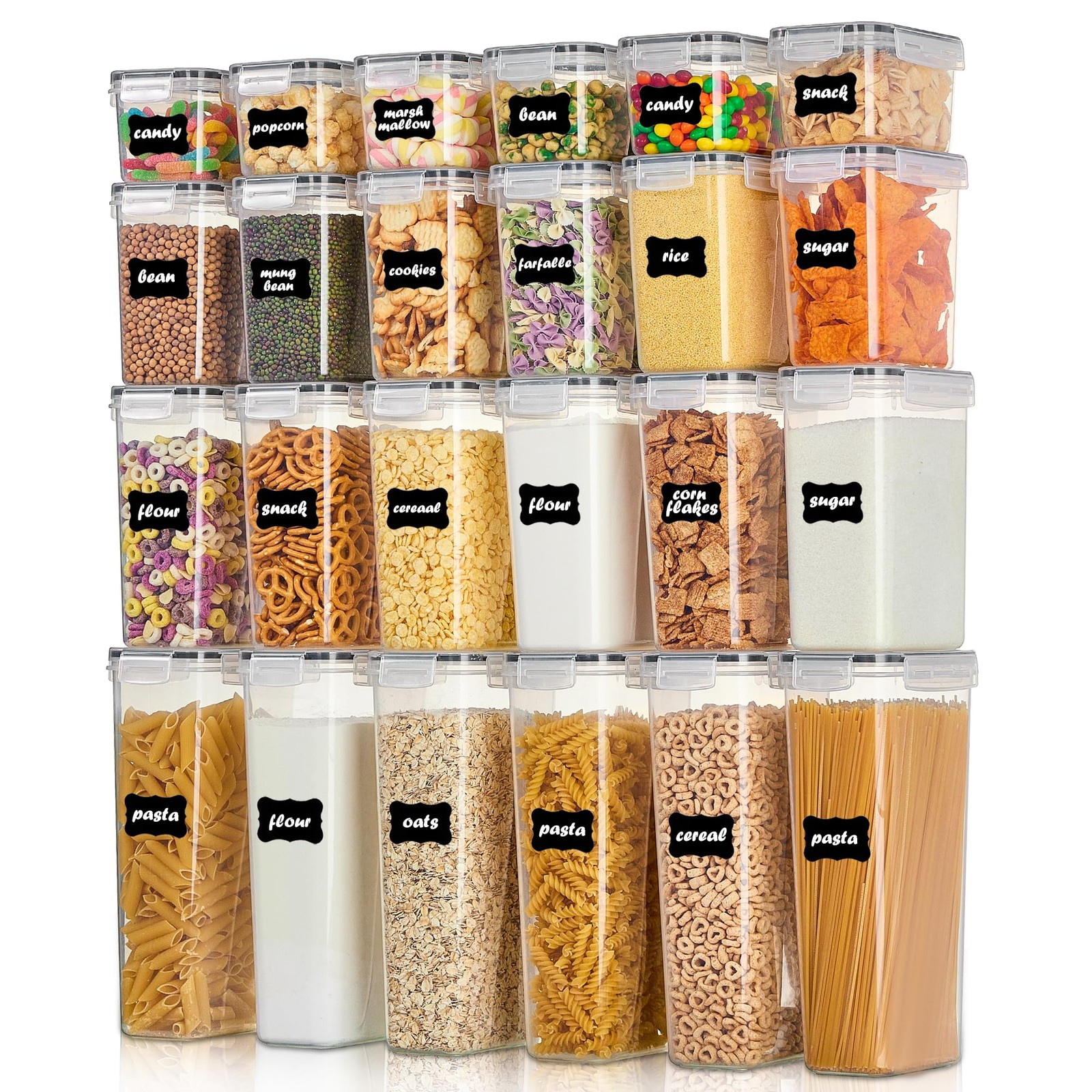 Airtight Food Storage Containers with Lids, Vtopmart 24 pcs Plastic Kitchen a…