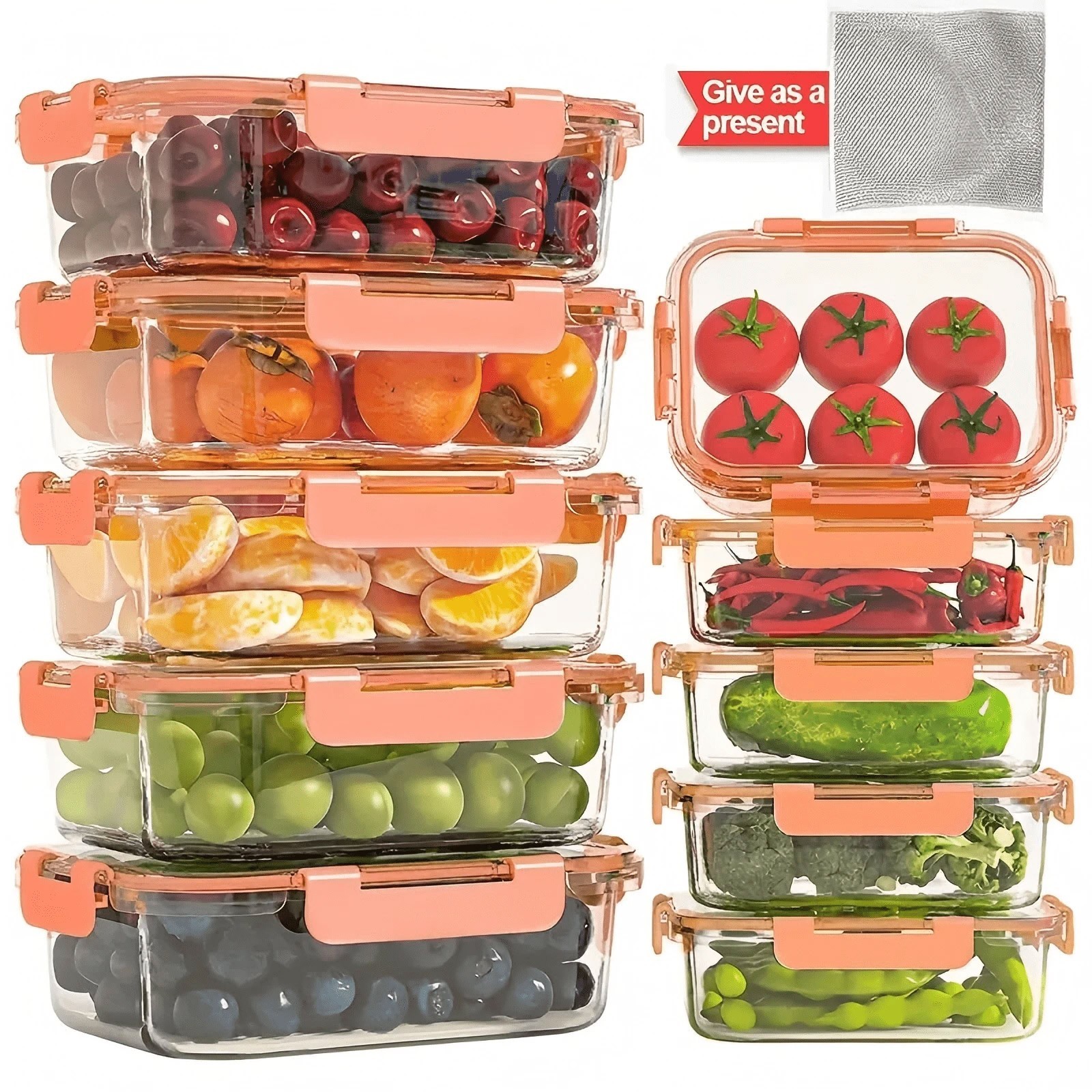 Borosilicate Glass Meal Prep Containers with Airtight Lids