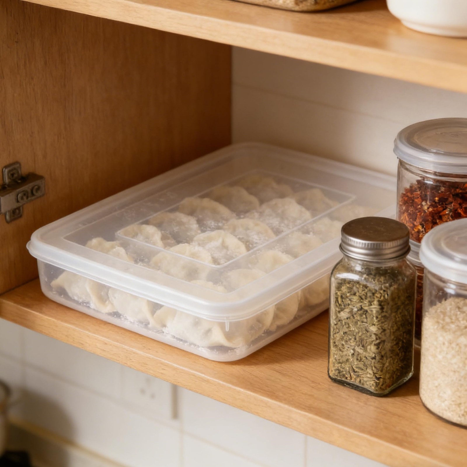 2Pcs Dumpling Storage Box Sealed Freezer Organizer Containers for Refrigerato…