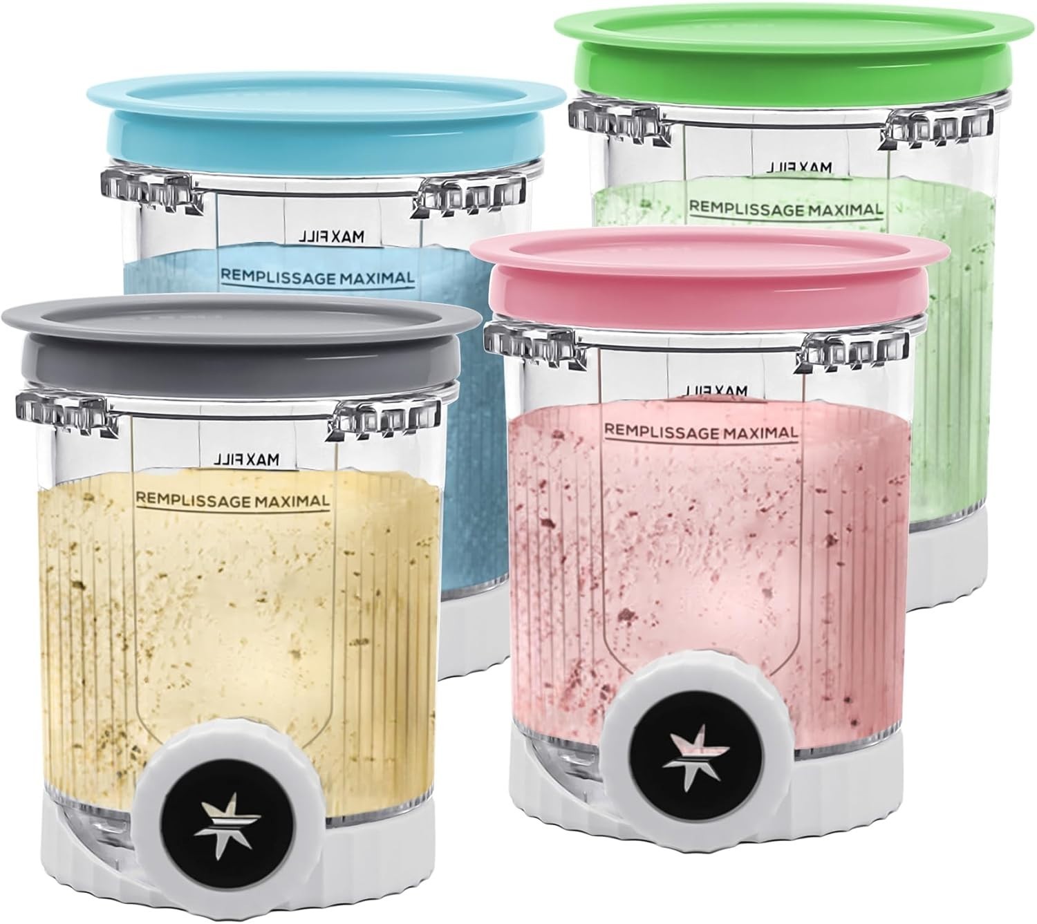 4-Pack Replacement Pints and Lids NC700 Series, BPA Free