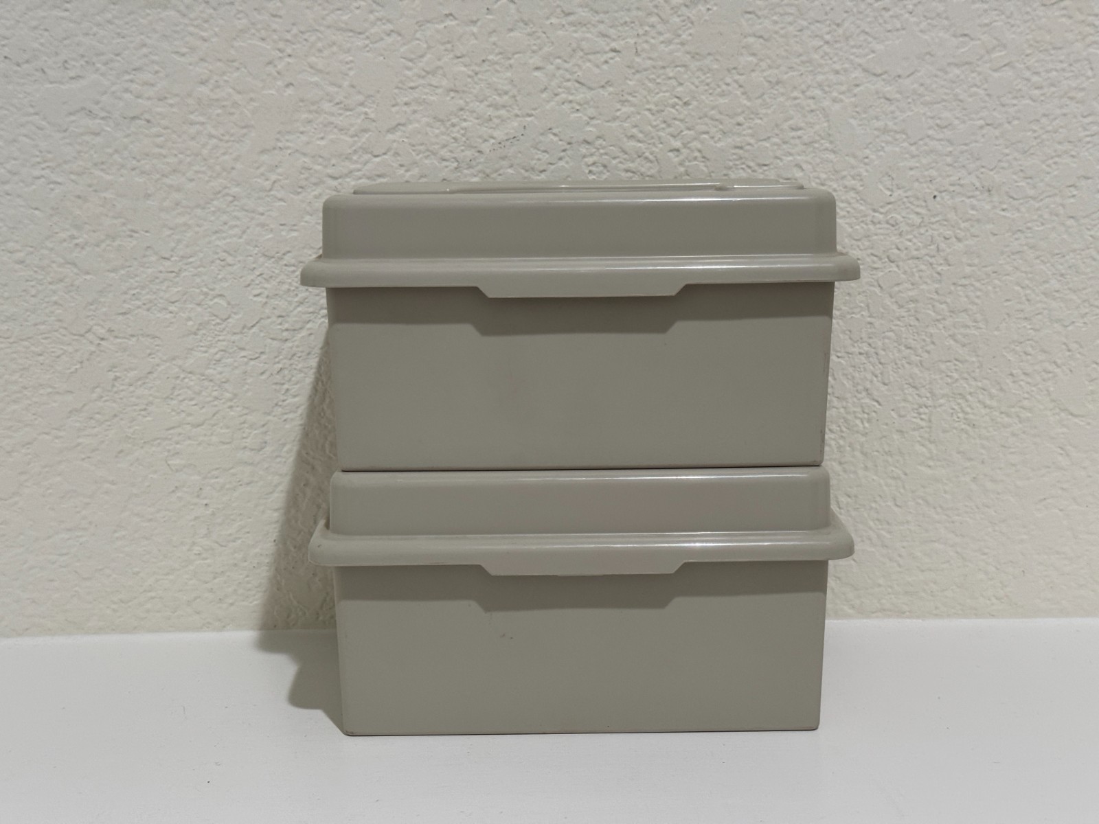 Pair of ALPHA Hinged Plastic Slide / Parts Storage Boxes – Made in USA