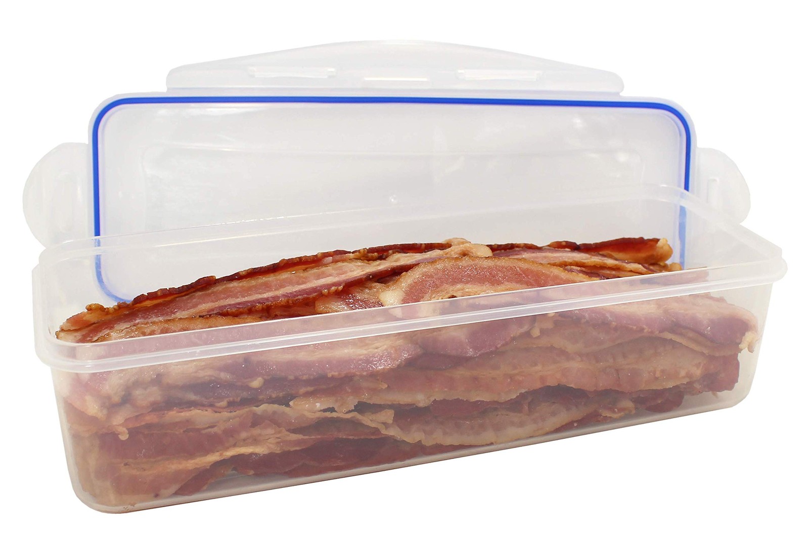 Plastic Storage Container For 2lbs Cooked Or Uncooked Bacon Meat Food Fresh Seal