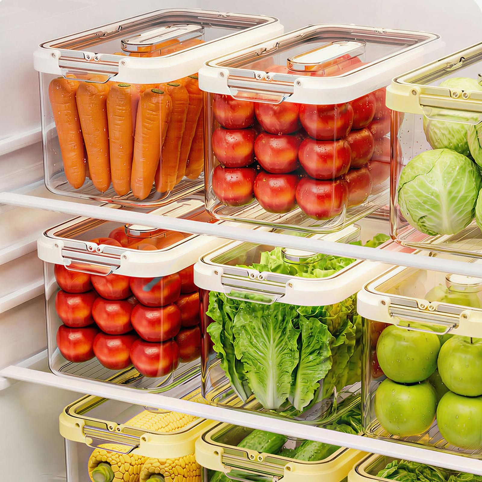 Food Storage Containers for Fridge with Lids Leakproof Transparent