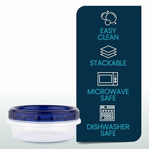 8 Oz 4 Pack Twist Top Deli Containers Clear Bottom With Blue Top Twist On Lids