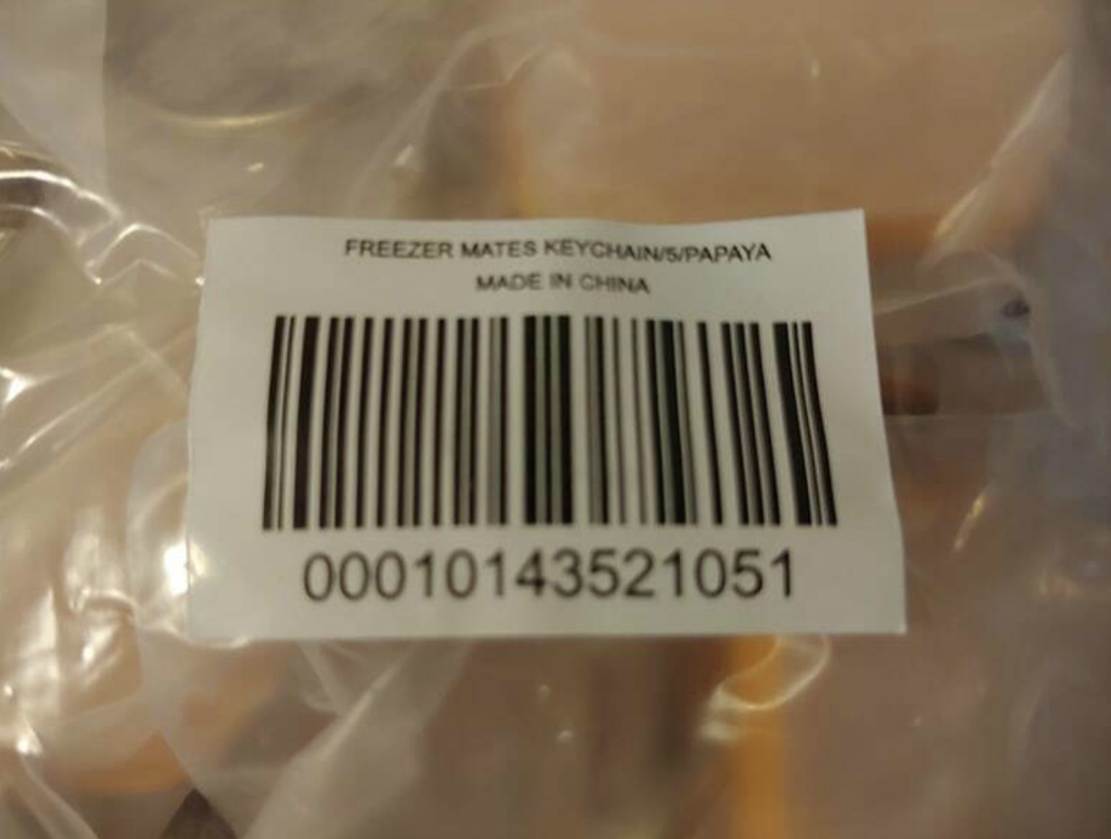 Tupperware Keychain Freezer mates Collectible Sheer Base Papaya Orange Seal New