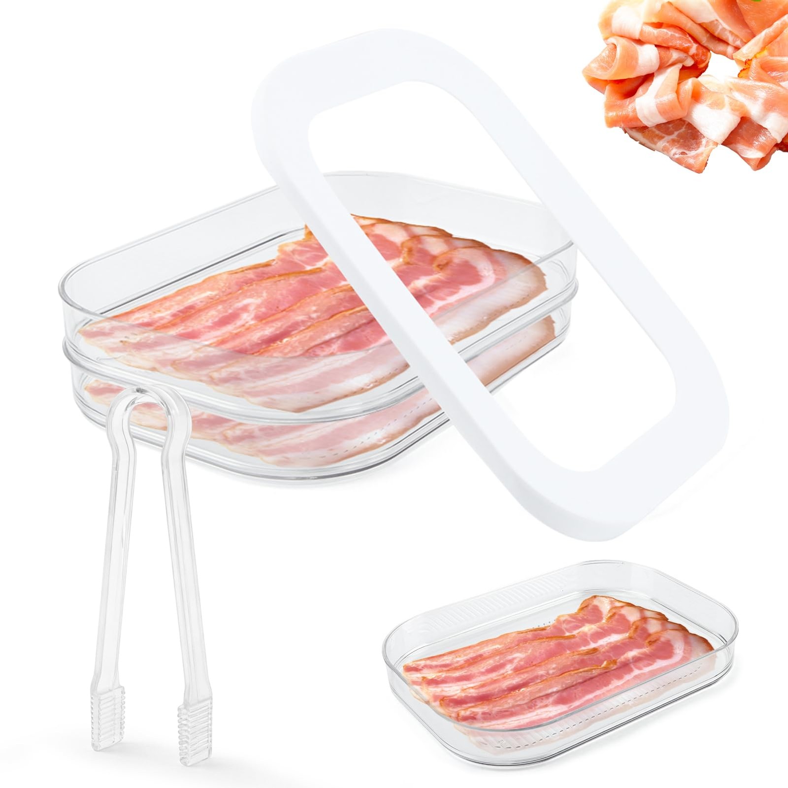 Deli Meat Container for Fridge, 3-Tier Stackable Clear Cold Cuts Storage Cont…