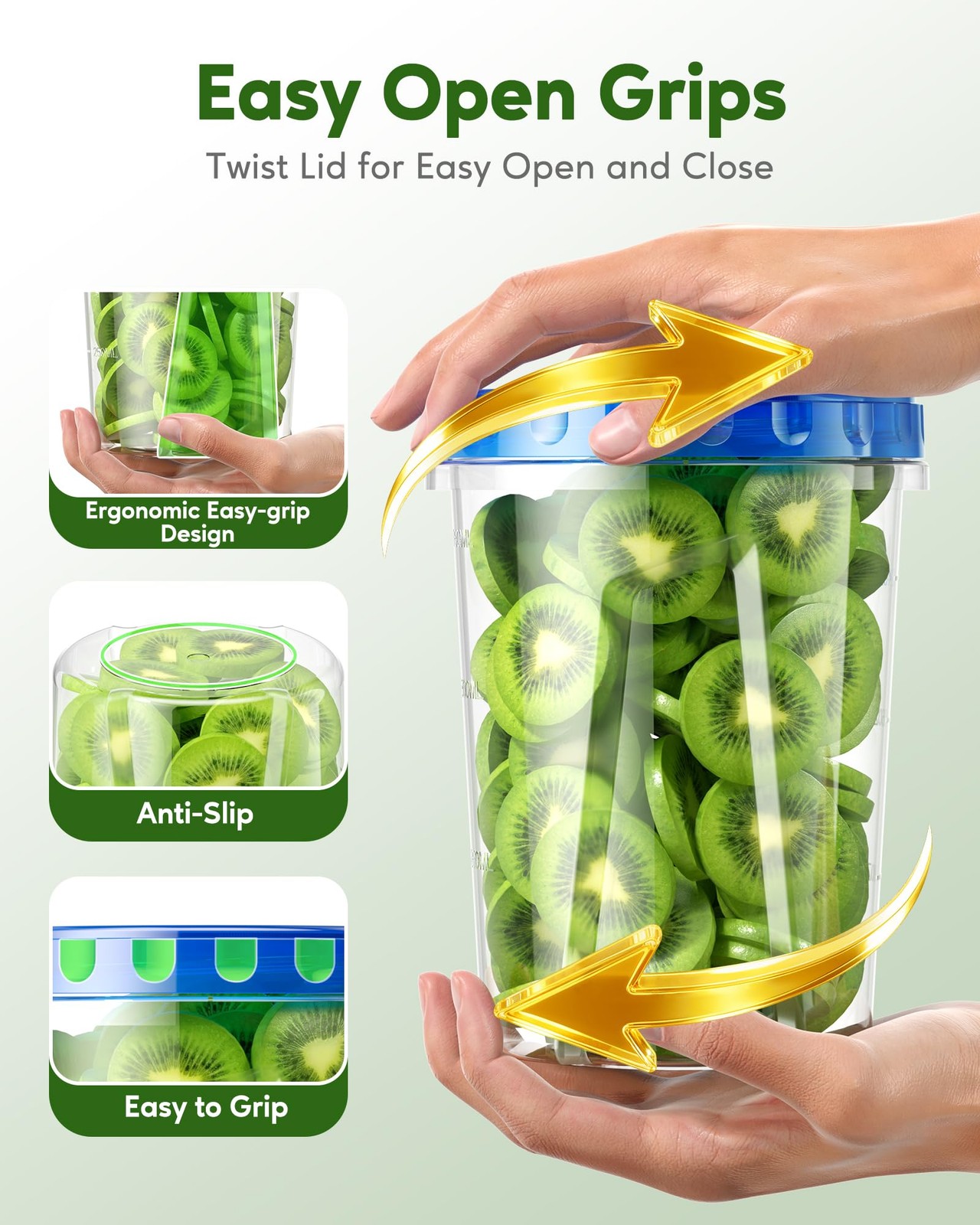 10~Pack 33oz Freezer Storage Containers, BPA Free Stackable with Lids