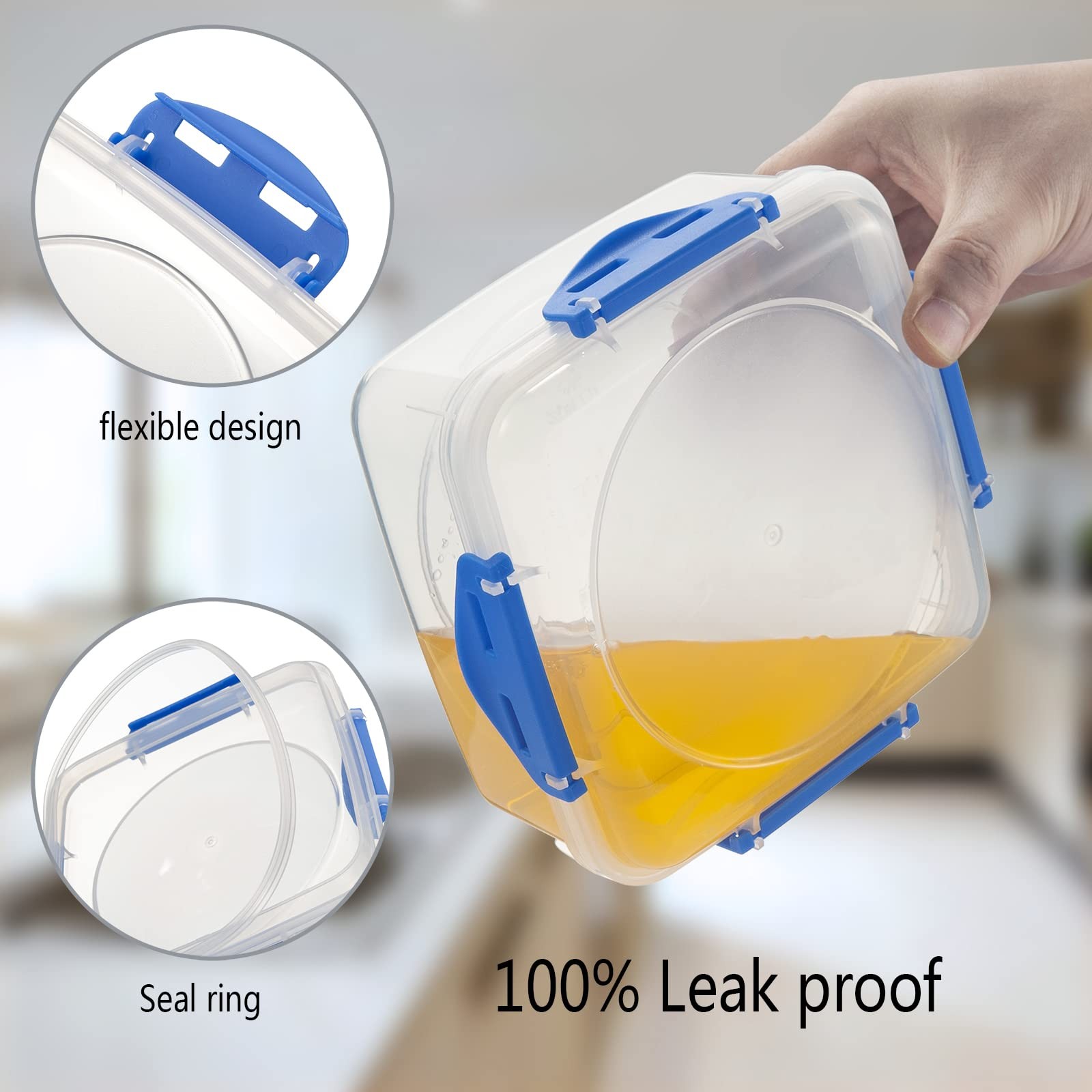 4 PCS Sandwich Containers – 100% Airtight & BPA-& Microwave & Dishwasher Safe…