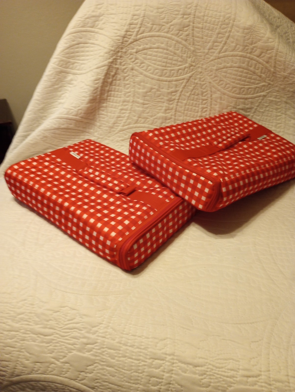 Fit & Fresh Insulated Food Carrier Red Gingham Set of Two