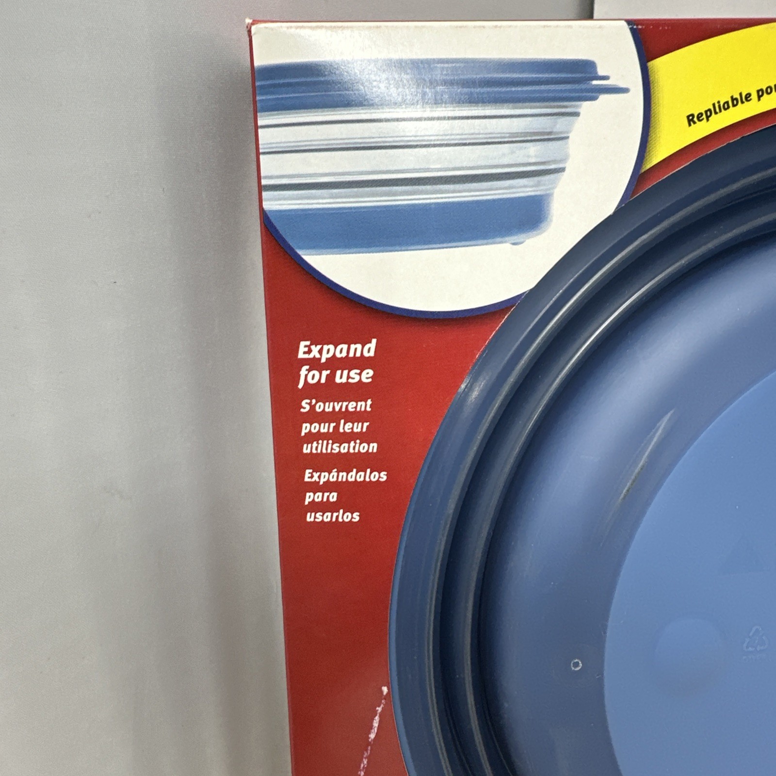 Rubbermaid COLLAPSIBLE 4 Cup Food Storage Container Blue Bowl Lid Vintage RARE