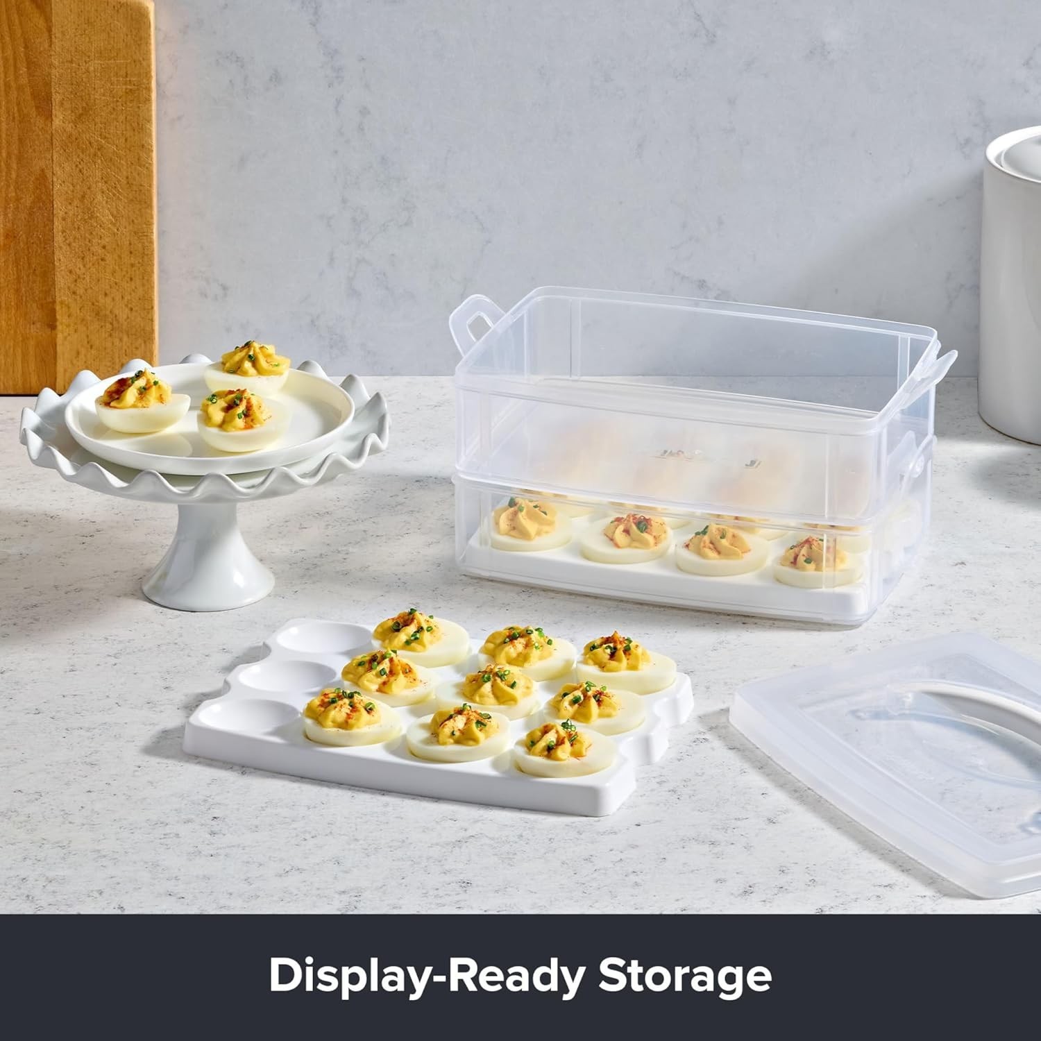 Luxury 2-Layer Egg Carrier for 24 Eggs – Microwave, Freezer, and Dishwasher Safe