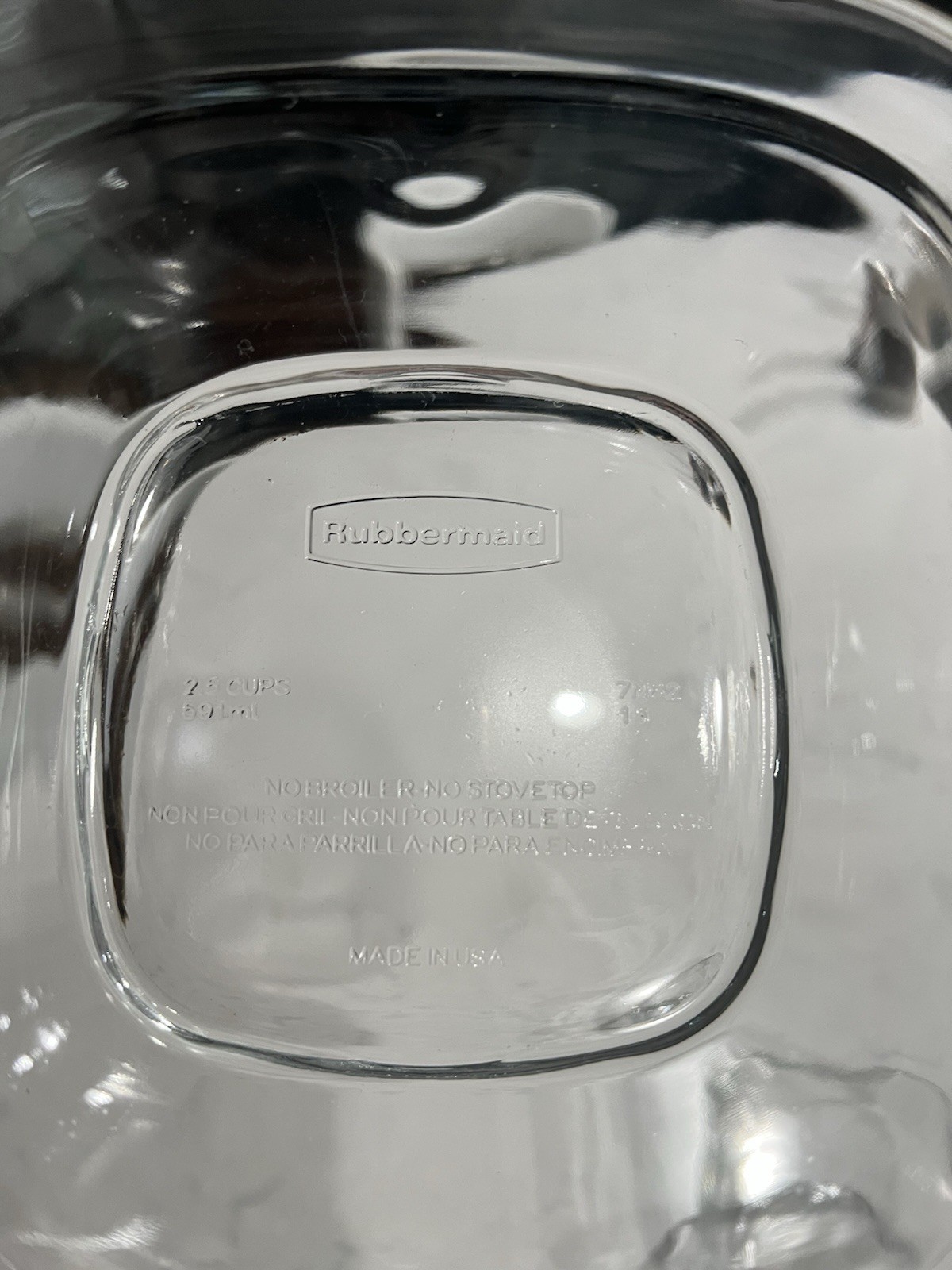 Set Rubbermaid Glass Food Storage Containers 1 C & 2.5 C USA 7N68 / 7N62 EUC