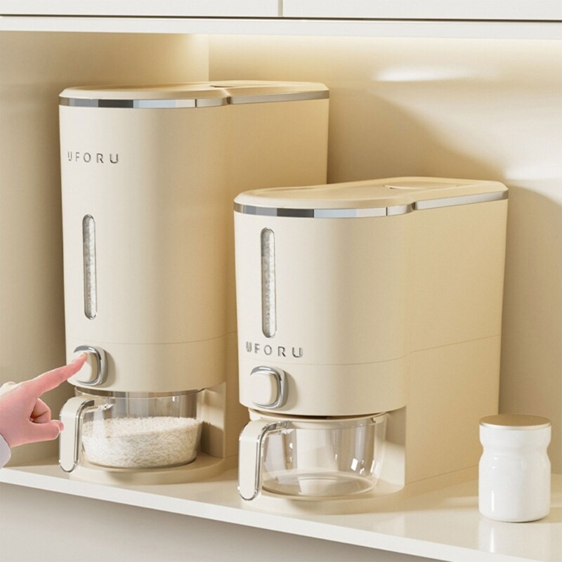 Push Type Rice Dispenser Sealed Design Dispenser Cereal Dispenser Rice