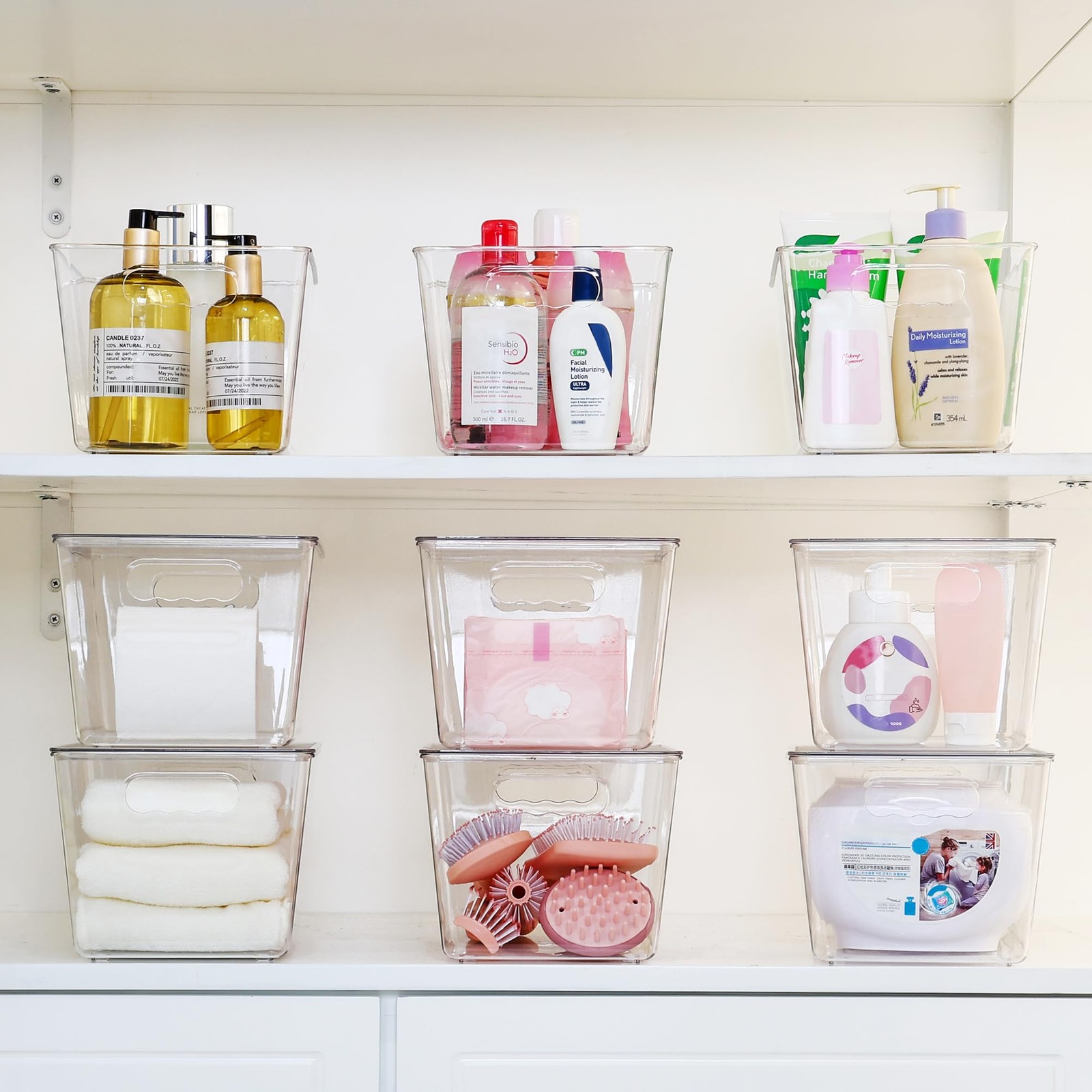 Vtopmart 6 Pack Clear Stackable Storage Bins with Lids Large Plastic Containers