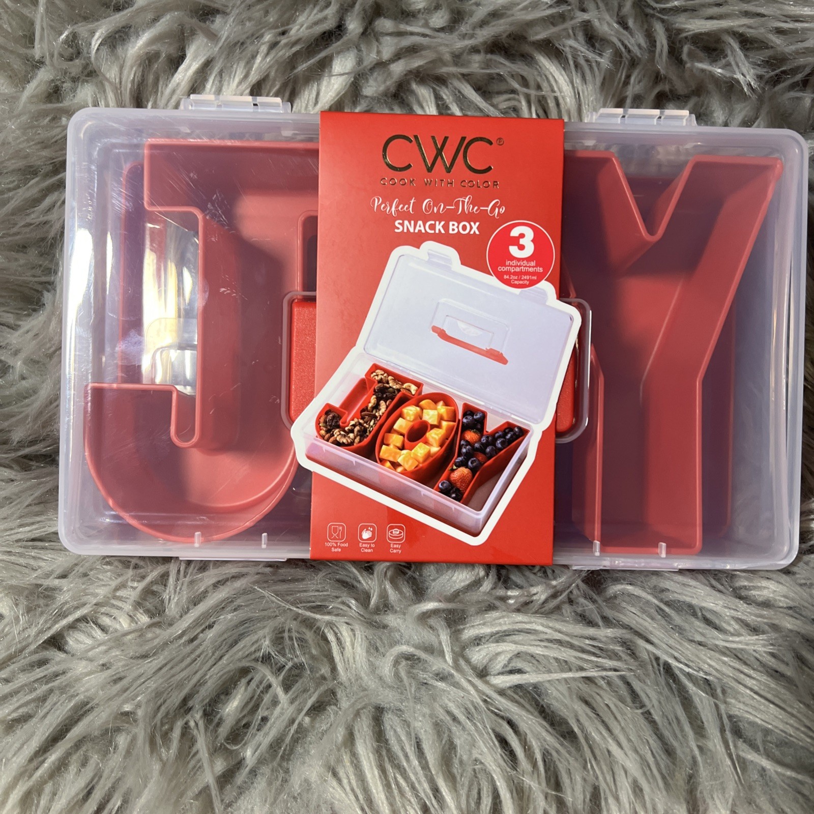 🆕 CWC Cook With Color Holiday Food Gifting Box JOY Snack box 2.8×10.8×6.5 Red