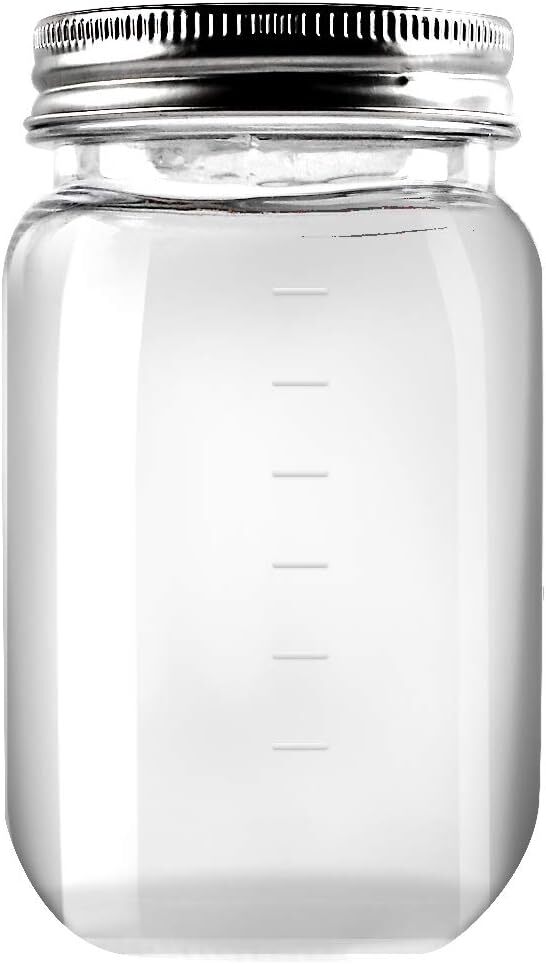 10 Pack 16 Ounce Clear Plastic Food Storage Jars With Silver Metal Lids