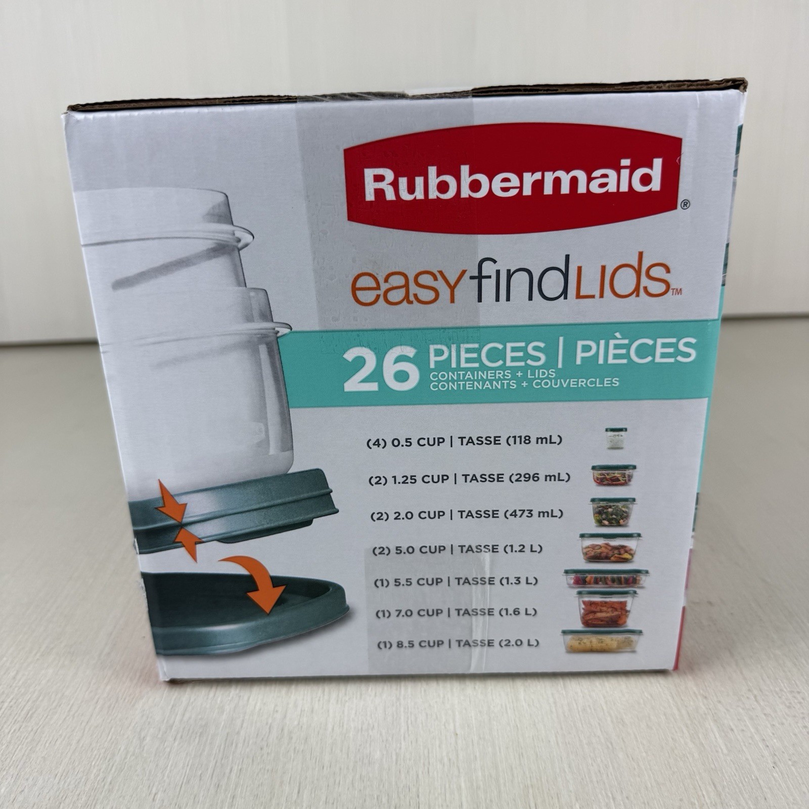 Rubbermaid Easy Find Lids Food Storage Container Set 26 Piece Blue Spruce New!
