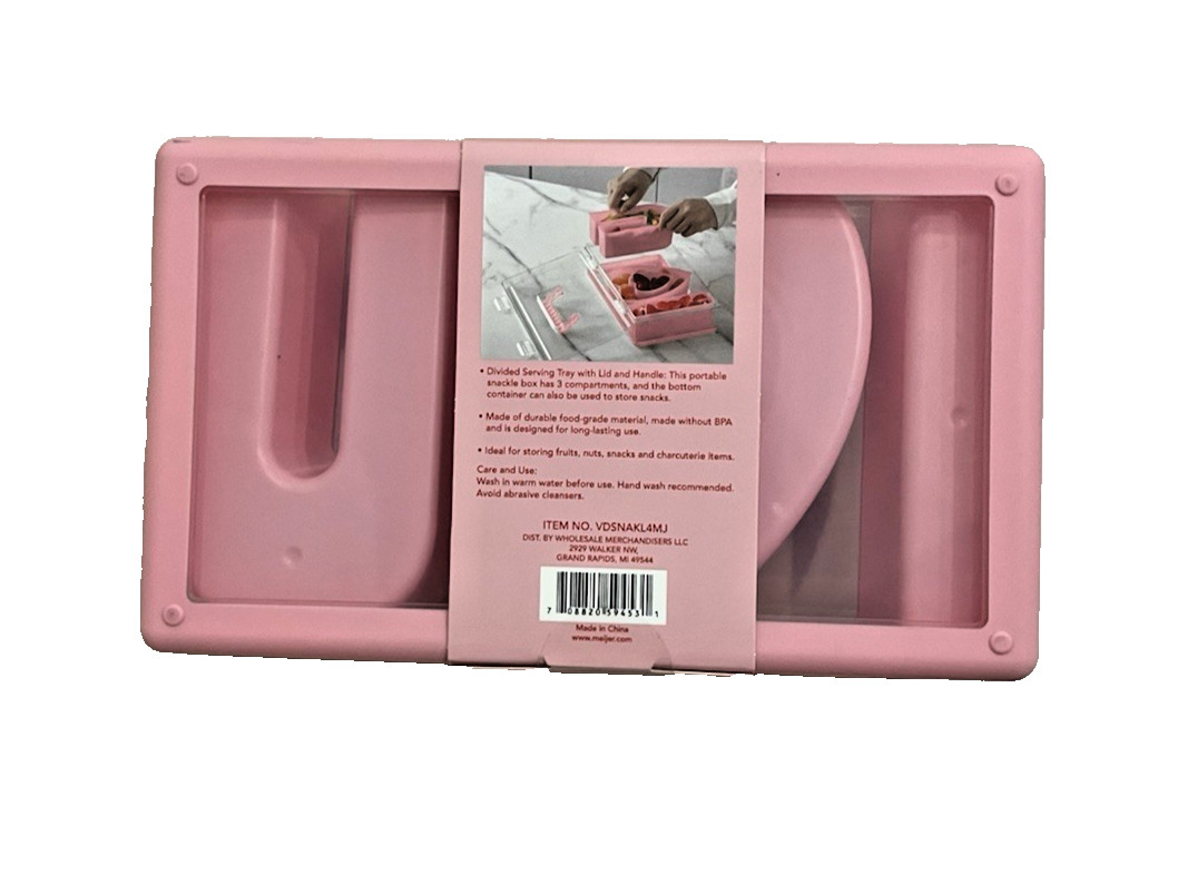On The Go Snack Box – Snackle Food Storage Container 3 Compartments- I Love You