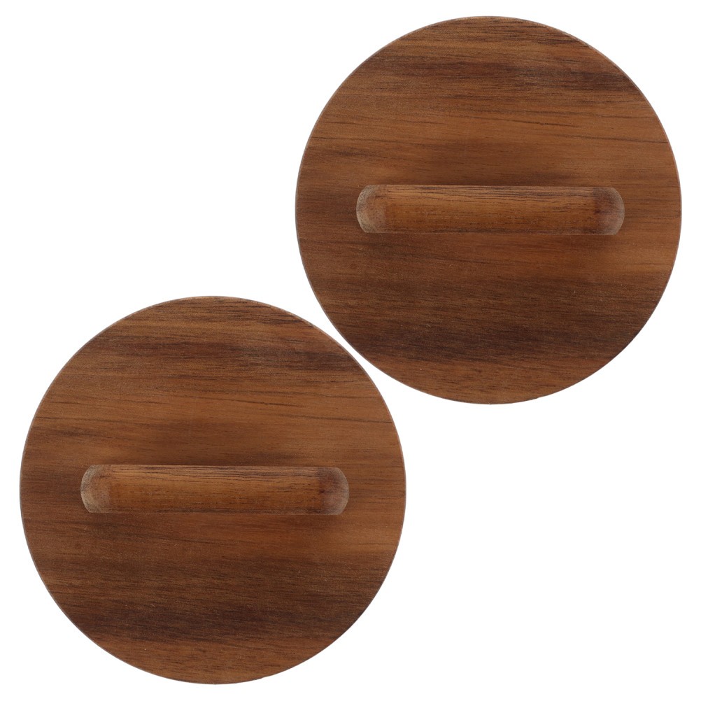 2 Pcs Storage Sealing Lid Bamboo Jar Lids Canning Wide Mouth