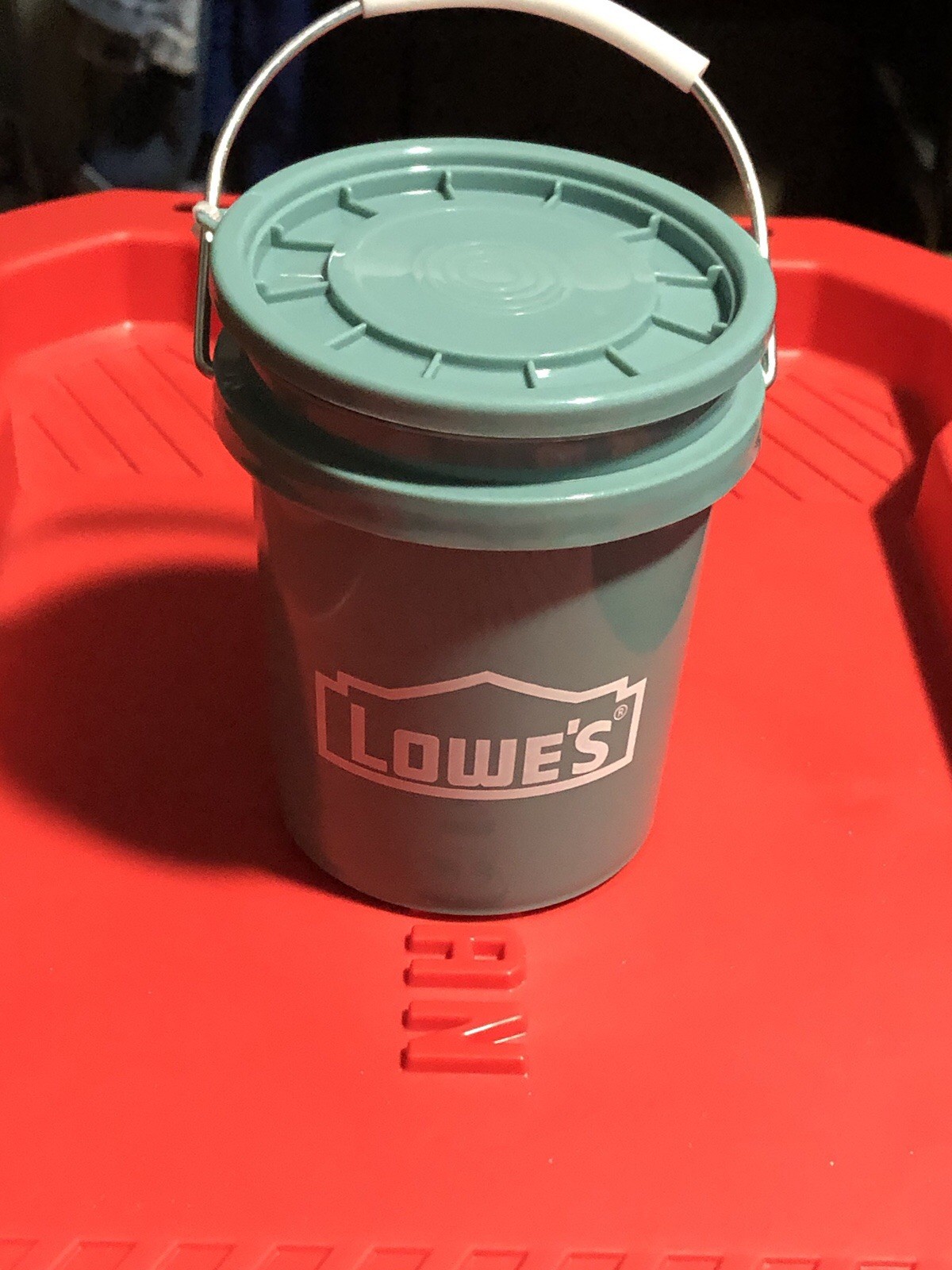 Lowes .42 qt Teal Mini Bucket With Lid BPA Free Multi Use From Storage To Gifts