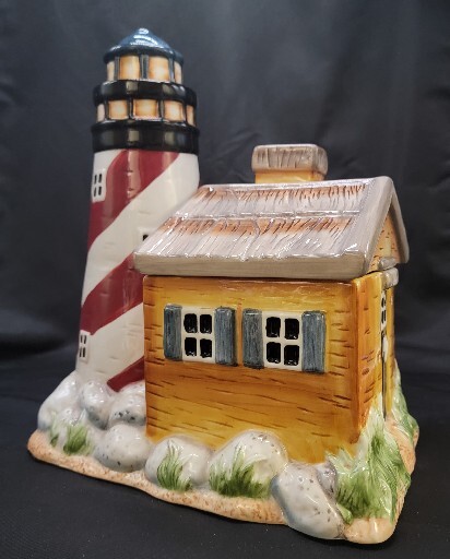 Cookie Jar Lighthouse Beach Home Nautical Kitchen Decor Storage Canister Gibson