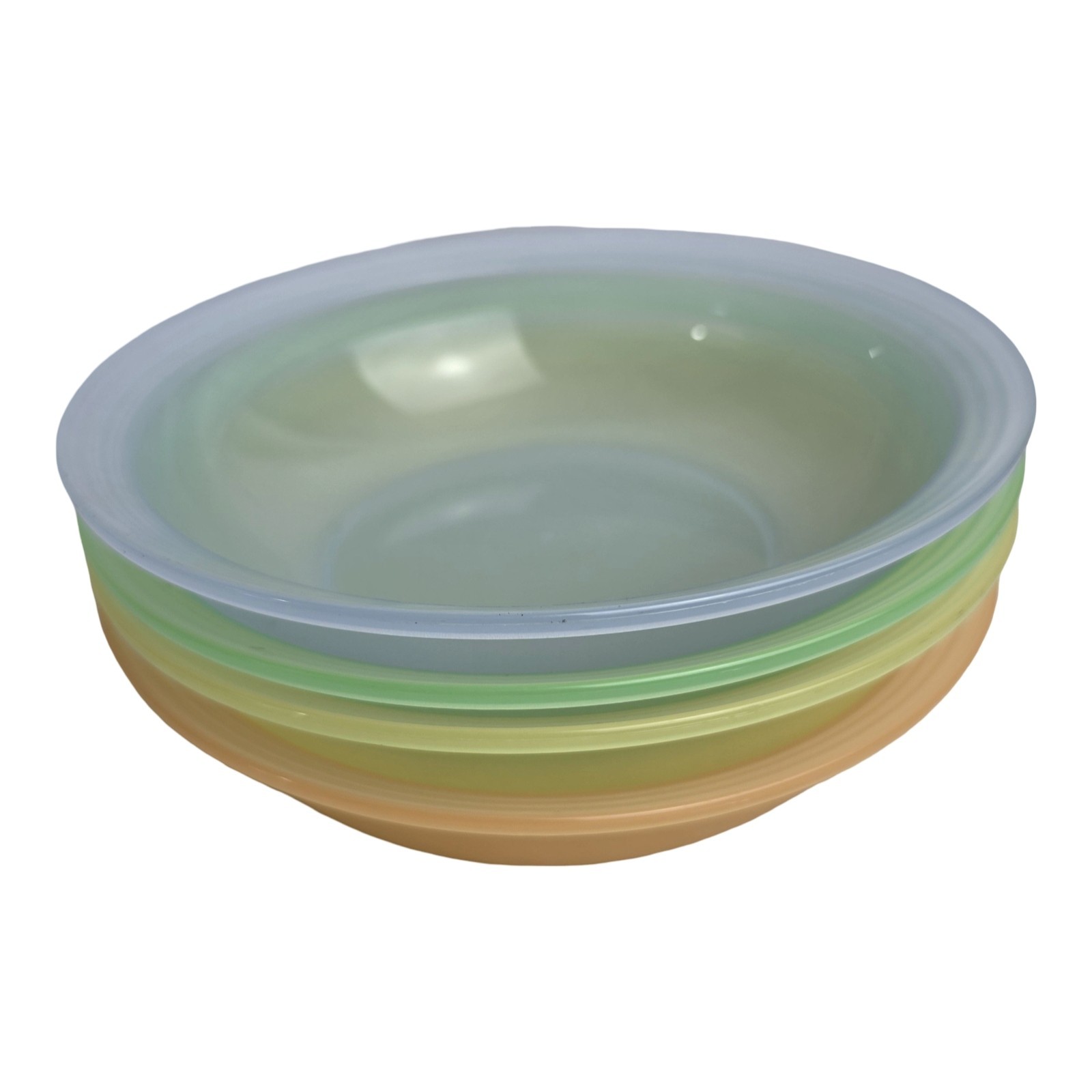 Tupperware Impressions #3470 Salad Cereal Soup Bowls Set Of 4 Colors Rainbow