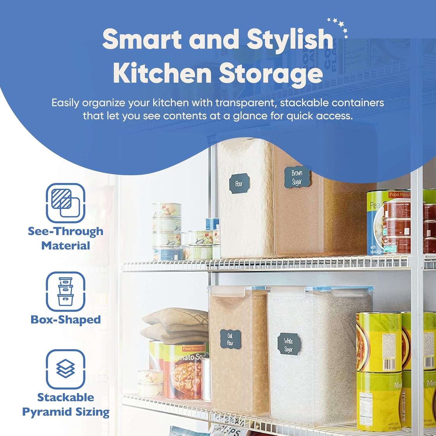 Extra Large Airtight Food Storage Containers Set, 2 Pack, 6.5L – Durable & Clear