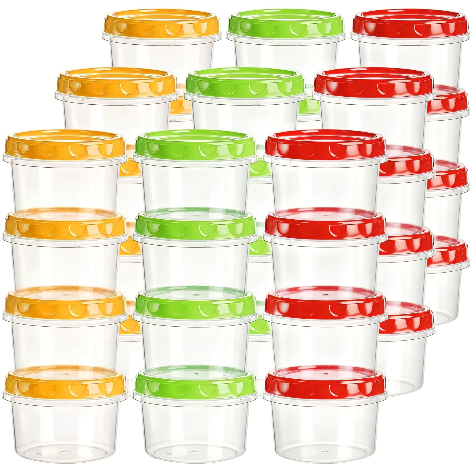 36 Pack 8 oz Freezer Food Storage Container with Lid, Reusable Small Food Con…