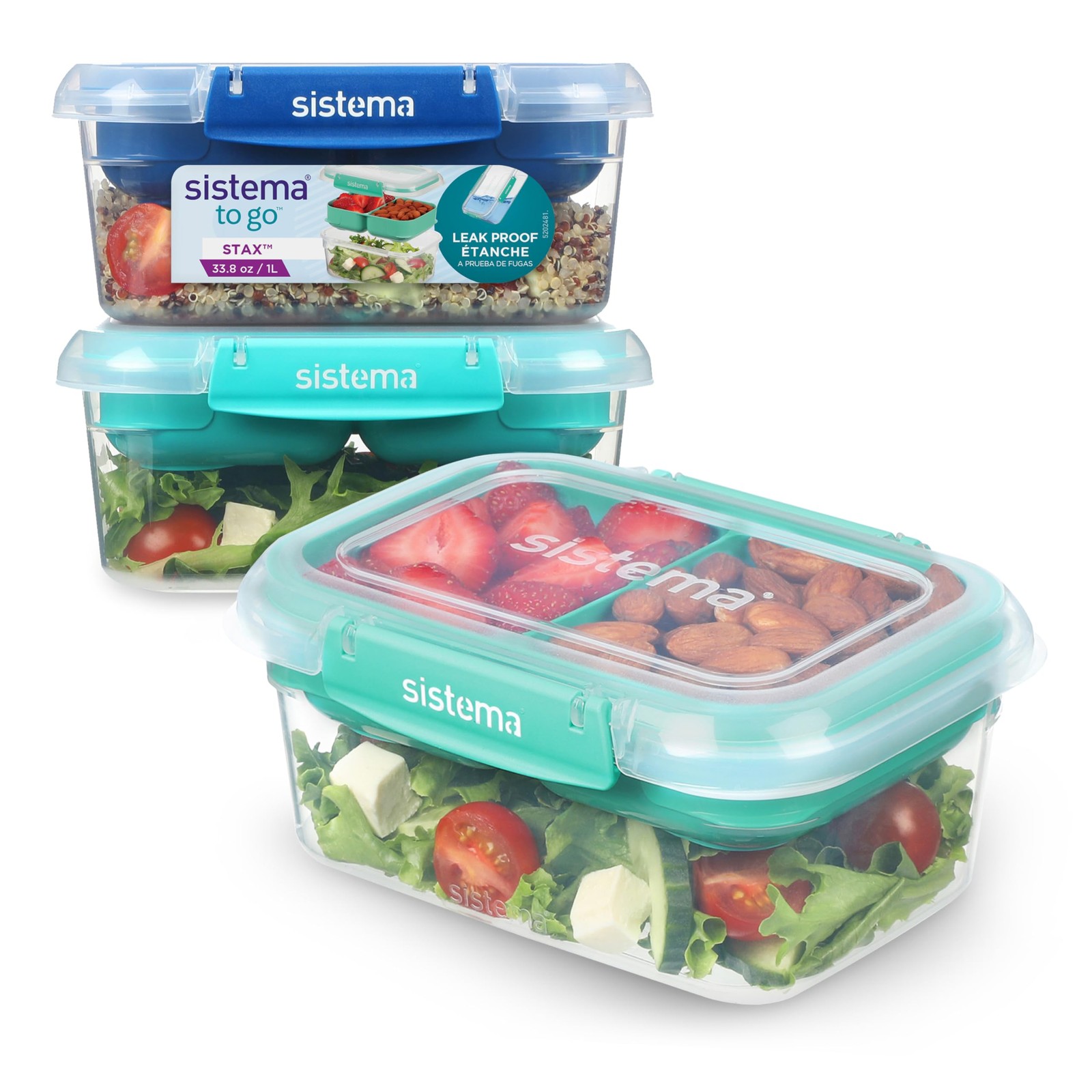Sistema TO GO Stax Leakproof Food Storage Containers | 1 L | Airtight & Stack…