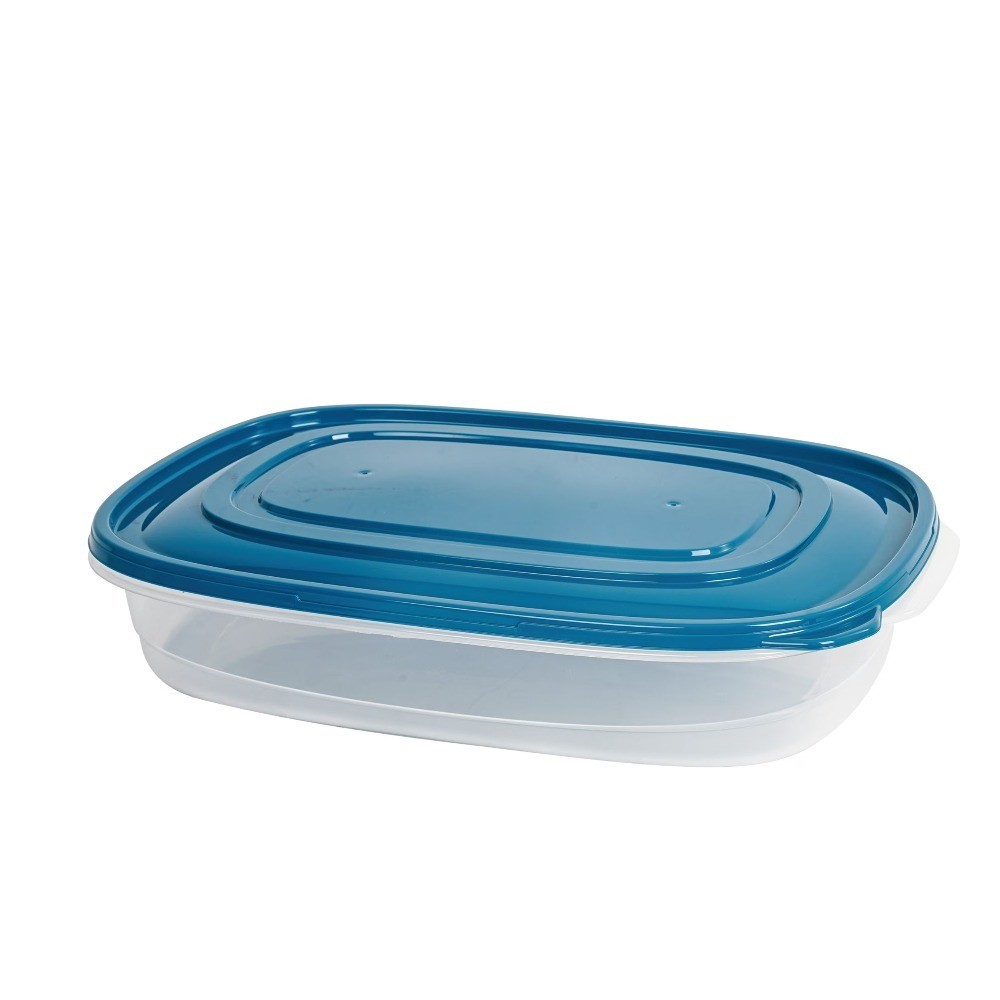 Semi Durable Rectanglar 1 Gallon Plastic Food Storage Container 3 Pack,