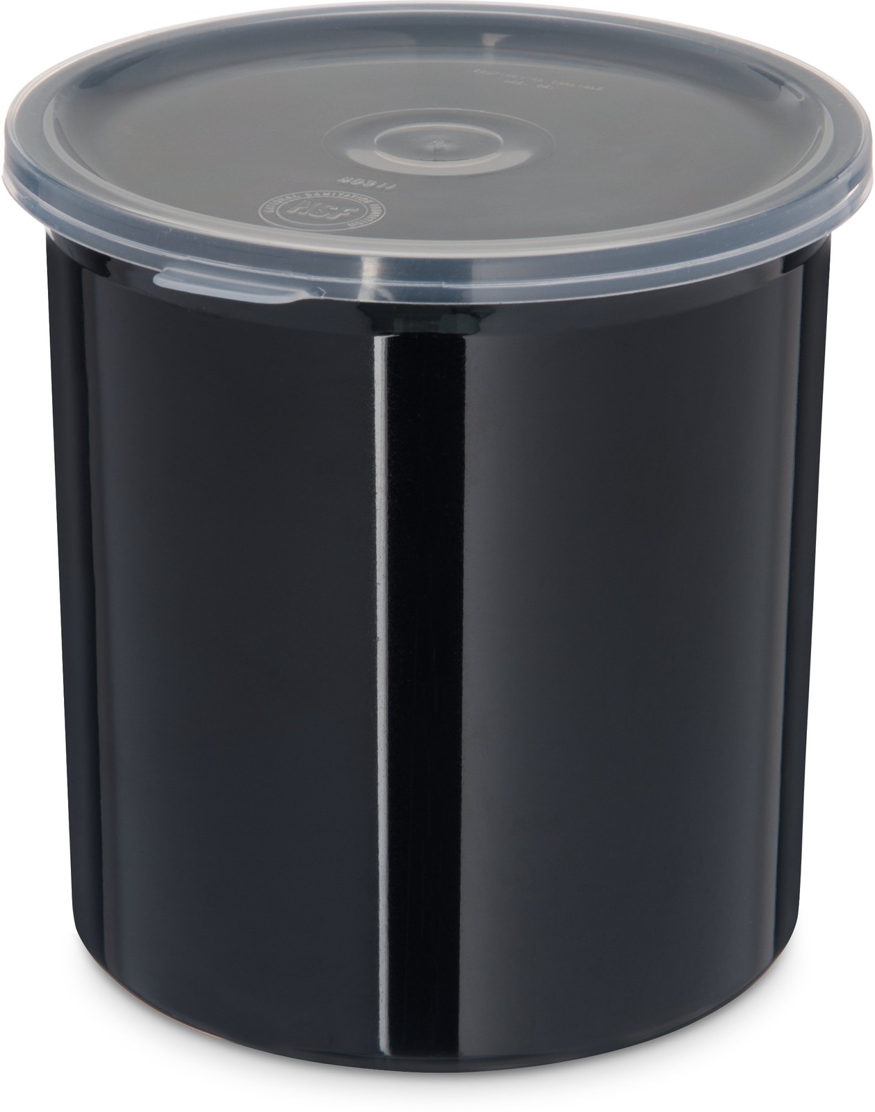 Classic Round Storage Container Crock with Lid 1.2 Quarts Plastic Black