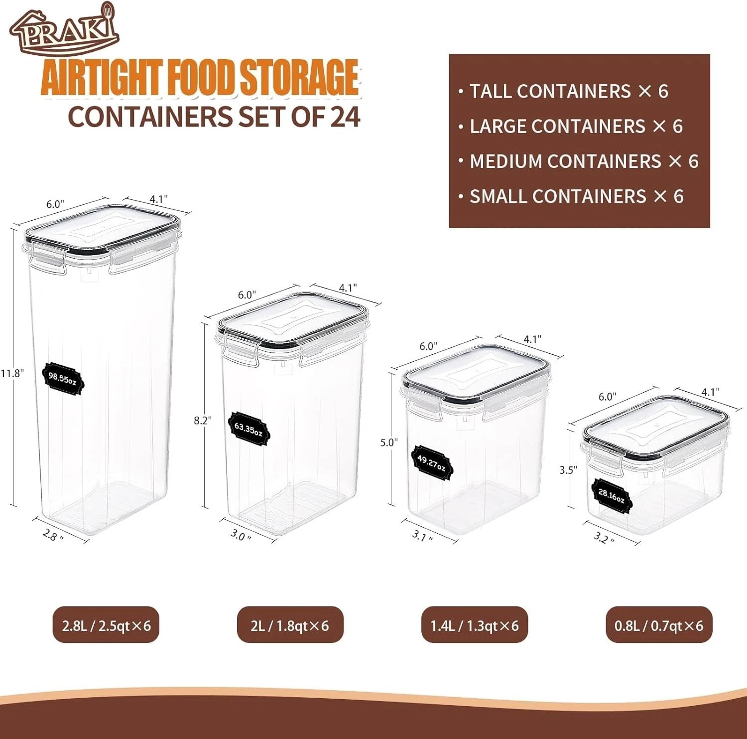 Space-Saving 24 PCS Airtight Food Storage Set – Clear Containers with Lids